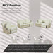 Power Recliner Set with LED Lights, Air Leather Reclining Set with USB Port/Wireless Charger/Storage Console/Cup Holder for House/Hometheater/Apt (Ivory White, Sofa Loveseat Chair)
