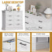 Odeekea White Dresser for Bedroom, Wood Dresser with 8 Drawers, Chest of Drawer for Bedroom Living Room Entryway Hallway, Modern Farmhouse Style