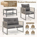 8 Pieces Patio Furniture Set, Outdoor PE Rattan Conversation Sofa Set with Thick Cushions and 2-Tier Tempered Glass Coffee Table for Garden, Porch, Balcony and Backyard