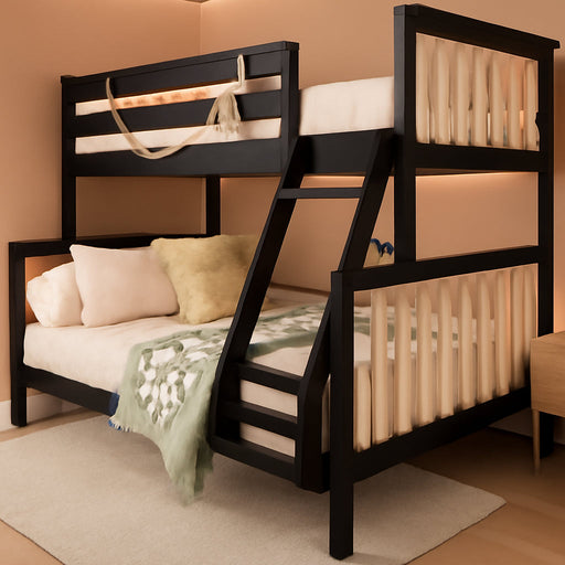 Max Lily ScandinavianModernMinimalist TwinOverFull Bunk Bed Wood