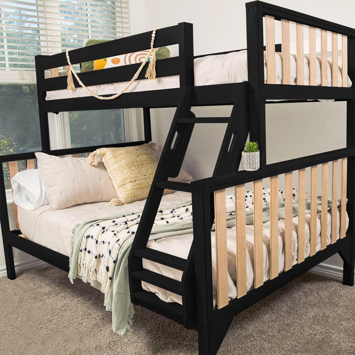 Max Lily ScandinavianModernMinimalist TwinOverFull Bunk Bed Wood