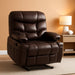 Power Lift Recliner Chair with Extended Footrest for Big Elderly People, Faux Leather R7289 (Dark Brown, Medium-Wide)