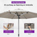 Outdoor Table Sun Umbrella 11.5 FT round Semi Auto Lift, Beige
