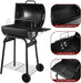 Charcoal Grill Outdoor BBQ Grill, Barrel Charcoal Grills with Side Table, with Nearly 500 Sq.In. Cooking Grid Area, Outdoor Backyard Camping Picnics, Patio and Parties, Black by