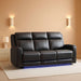 Power Reclining Sofa with Adjustable Headrest, Home Theater Seating with LED Light/Armrest Storage/Outlet/Side Pocket/Type-C USB, Power Loveseat Recliner Sofa for Home Theater