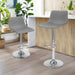 Bar Stools Modern PU Leather, Bar Stools Set of 2 Counter Height, Swivel Barstools with Footrest and L Shape Back, Height Adjustable Modern Bar Chairs for Kitchen, Grey