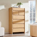 Modern 7 Drawers Dresser for Bedroom, 54.7" Tall Dresser-Natural