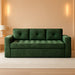 Green ThreeSeater Chenille Sofa With Tufted Upholstery