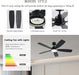 52 Inch Ceiling Fans with Lights, Black Ceiling Fan and Remote/App Control, 2 Downrods, DC Reversible, Noiseless, Dimmable, 5 Dual-Sided Blades Modern Ceiling Fan for Indoor/Outdoor Use