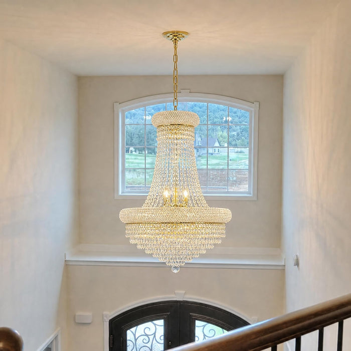 Empire Crystal Chandelier 24Inch Gold Finish Dining