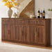 70" Modern Buffet Cabinet with 6 Doors & 3 Drawers Storage, Walnut
