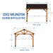 Arlington 12 Ft. X 12 Ft. All Cedar Wood Outdoor Gazebo Structure with Hard Top Steel Metal Peak Roof and Electric