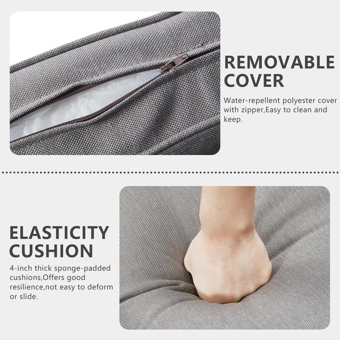 9 Piece Patio Furniture Set Outdoor Sectional Sofa,High Back Patio Swivel Rocker Chairs with Ottomans Coffee Table for Porch,Garden,Backyard(Brown/Grey)