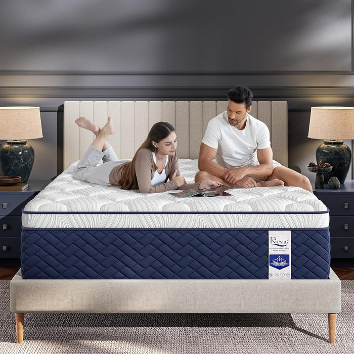 Firm Queen Mattress 14 Inch-Hotel Collection Cooling Hybrid Mattress in Box