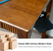 100% Solid Wood Desk with Drawers, Small Home Office Writing Wooden Desk, Vintage Wood Desk for Small Spaces, Bedroom, Work Study Computer Table with Fluted Design and Hooks(Walnut)