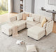 Modular Sectional Sofa with Storage, U Shaped Sectional Couch for Living Room, Convertible Modular Sofa Couch with Ottomans, High Supportive & Soft Sponge, 6 Seat, Beige