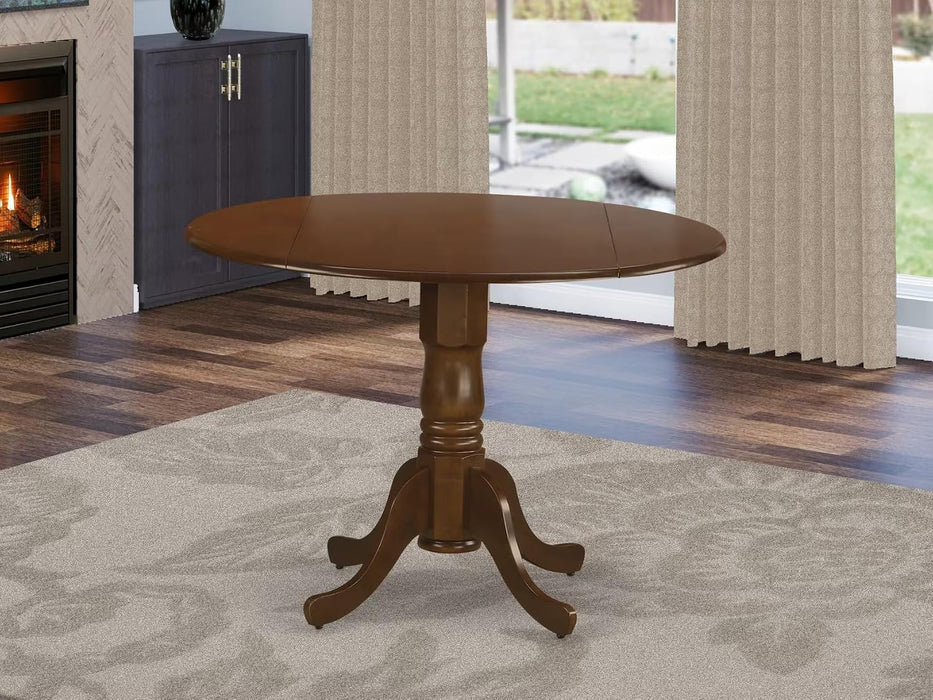 DLT-ESP-TP Dublin Modern Kitchen Table - a round Dining Table Top with Dropleaf & Pedestal Base, 42X42 Inch, Espresso