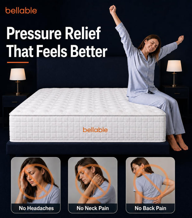 Full XL Mattress, 14 Inch Hybrid Full Mattress in a Box with Cooling Gel Memory Foam & Pocket Springs, Medium Firm for Pressure Relief, Motion Isolation, Back Neck Pain Relief, 54X80 Mattress