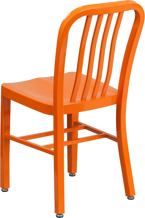 Gael Commercial Grade 2 Pack Orange Metal Indoor-Outdoor Chair