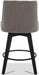 Modern Swivel Bar Stools, Performance Fabric Upholstered Counter Height Bar Stool with Back, Solid Wood Legs, 26" H Seat, Set of 2, Flint Grey