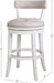 Pasha 31" Bar Stool, White Wood with Gray Faux Leather Seat and Back