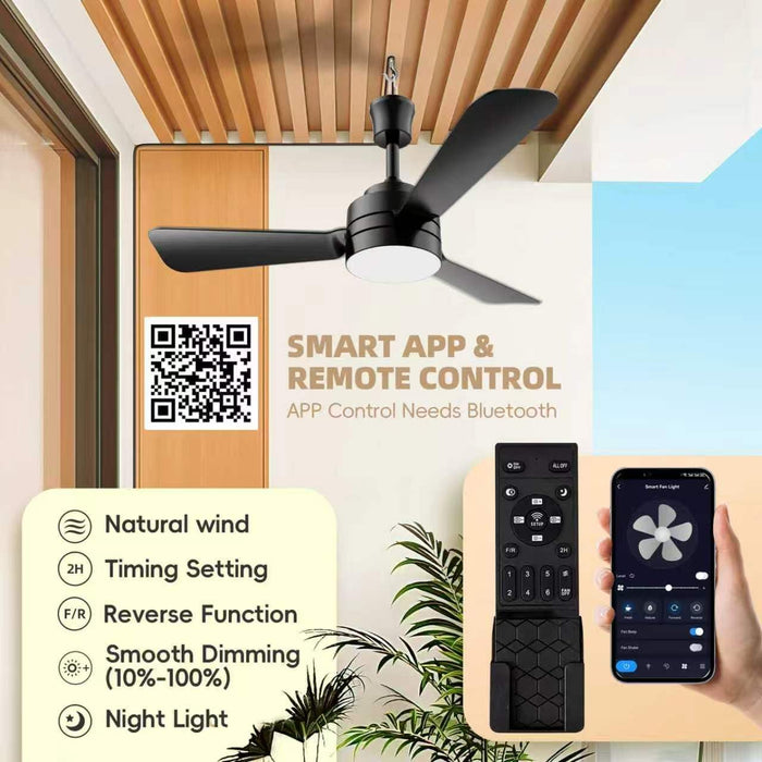 28" Gazebo Fan with Light,Plug in Ceiling Fan Light,Outdoor Ceiling Fan with Light,Hanging Fan with Hook,35W 3000-6500K,Remote/App Control,Portable Fan Light for Patios,Porch