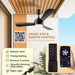 28" Gazebo Fan with Light,Plug in Ceiling Fan Light,Outdoor Ceiling Fan with Light,Hanging Fan with Hook,35W 3000-6500K,Remote/App Control,Portable Fan Light for Patios,Porch