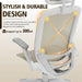 Ergonomic Office Chair, High Back Home Desk Chair with Headrest, Flip-Up Arms, 90-120° Tilt Lock and Wide Cushion, 300LBS Mesh Chairs for Man Woman, White Task Chair(Beige,Gy01Wbg)