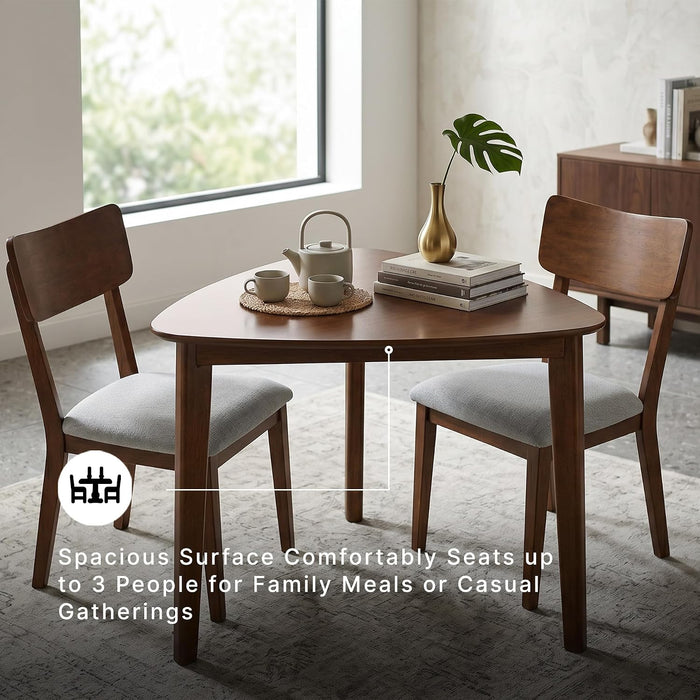 Signature Design by Ashley 1-Piece Small Triangle Dining Table, Seats 3 | Small Dining Table, Seats up to 3, Hardwood Solids with Mango Wood Veneer and MDF Substrates, Beveled Edge, Allstream Series