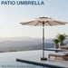 9Ft 2-Tiers Patio Umbrella,Outdoor Market Table Umbrella with Push-Button Tilt & Crank | UV Protection,Suit for Backyard,Garden,Pool,Deck(Beige)