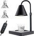 Candle Warmer Lamp, Stepless Dimming Candle Warmer Lamp with Timer & Dimmer Height Adjustable Compatible with Jars Scented Wax for Home Decor (Metal Base-Black)