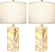 23" Alabaster Table Lamp Set of 2 with Night Light for Living Room