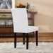 Urban Style Solid Wood Leatherette Padded Parson Chair, Off-White, Set of 2