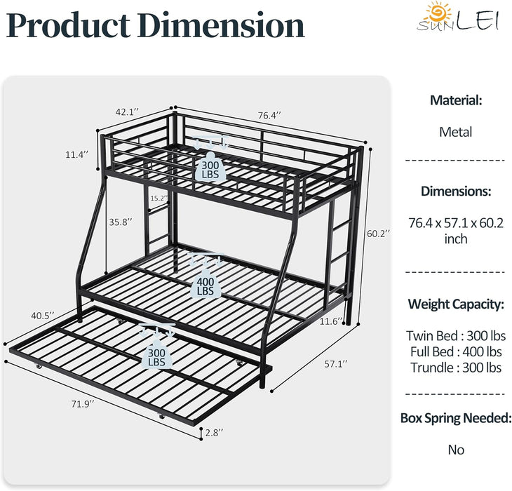HeavyDuty Metal Twin Bunk Bed SpaceSaving BlackFinish
