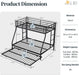 HeavyDuty Metal Twin Bunk Bed SpaceSaving BlackFinish