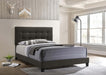 Home Furnishings - Mapes - Wood - Upholstered Panel Bed with Tufted Headboard, Low Frame and Transitional Style - Bedroom - Queen Size - Charcoal - 305746Q