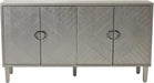 Modern 60 Inch Wide Silver Sideboard Buffet Cabinet