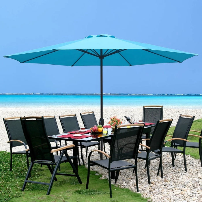 Outdoor 11Ft Patio Umbrella with Crank - Aqua