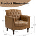 Upholstered Faux Leather Armchair With Nailhead Trims