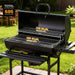 Barrel Charcoal Grill with Foldable Front Shelf, 686 Sq.In. Cooking Area Outdoor Bbq Grill,Thermometer and Adjustable Air Vents for Patio, Parties,Backyard, Tailgating, Black