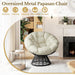 Indoor Papasan Chairs with Thick Tufted Cushions and Frame, Swivel Wicker Ergonomic Lounge Reading Chairs for Living Room/Bedroom, Beige