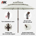 11Ft 3 Tiers Market Umbrella, Outdoor Table Umbrella for for Patio, Deck, Backyard (Light Beige)