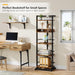 Rustic Brown 5 Tier IndustrialStrength Wood Bookshelf