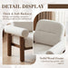 Beige Boucle Upholstered Barrel Chair With SolidWood