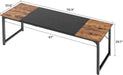 Computer Desk, 70 Inch Office Desk, Gaming Desk with Storage, Writing Desk Work Desk for Home Office, Study, Long Simple Desk, Large Legroom, Metal Frame, Rustic Brown and Black
