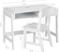 Kids Desk and Chair Set, Study Desk for Kids with Drawers, Wooden Children Study Table, Student Writing Desk Computer Workstation for Bedroom & Study Room