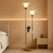 Dimmable Flower Floor Lamp with Table for Living Room, Modern Mid Century Gold Metal Tall Standing Lamp with 5Lbs Heavy Base for Bedroom/Sofa Beside/Corner Decor (Bulb Included)