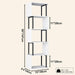 Bookshelf 5-Tier, Geometric Bookcase S Shaped Book Shelves for Bedroom, Modern Wood Decorative Display Shelf Book Case for Home Office, White and Black