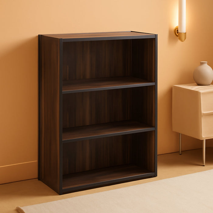 Pasir 3-Tier Open Shelf Bookcase, Columbia Walnut