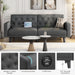 63" Convertible Couch Small Futon Sofa Bed with 2 USB Ports, Reclining Backrest & Removable Armrests, Mid Century Modern Loveseat for Living Room, Apartment, Office, Dark Gray
